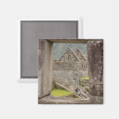 南米、ペルー、Machu Picchu。2人の観光客 マグネット (正面/裏面)