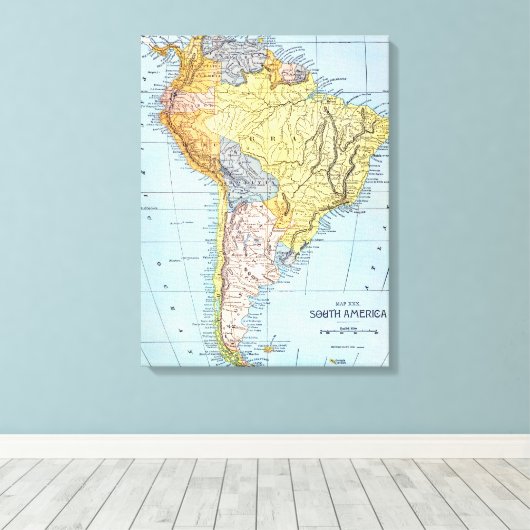 南米：地図， c1890 キャンバスプリント (インサイチュ (ウッドフロア))