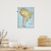南米：地図， c1890 ポスター (キッチン)