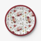 南素朴フローラ&コットンクリスマスディナー ペーパープレート (正面)