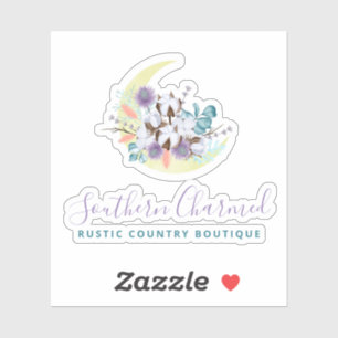 南素朴国コットンフローラムーンロゴ シール