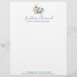 南素朴国綿花フローラムーンロゴ レターヘッド