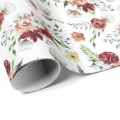 南素朴水カラーフローラ&コットンパターン ラッピングペーパー (ロールコーナー)