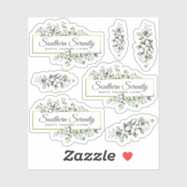 南素朴水色綿3ピースのロゴ シール