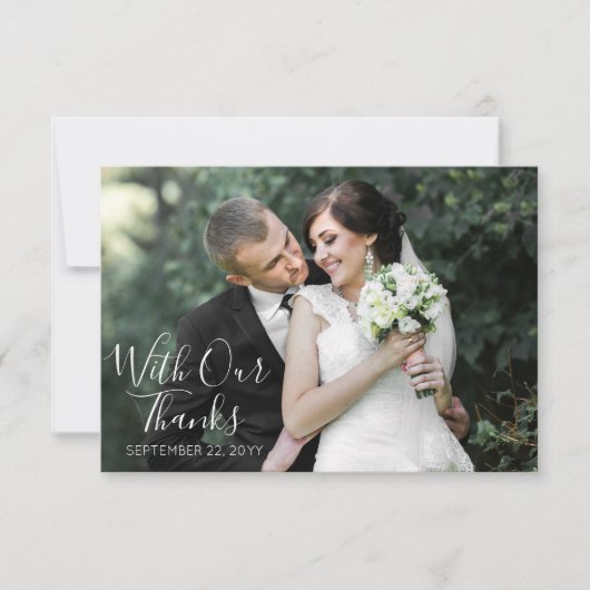 南素朴綿と木材結婚の感謝 サンキューカード (正面)