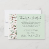 南素朴綿と木材結婚の感謝 サンキューカード (裏面)