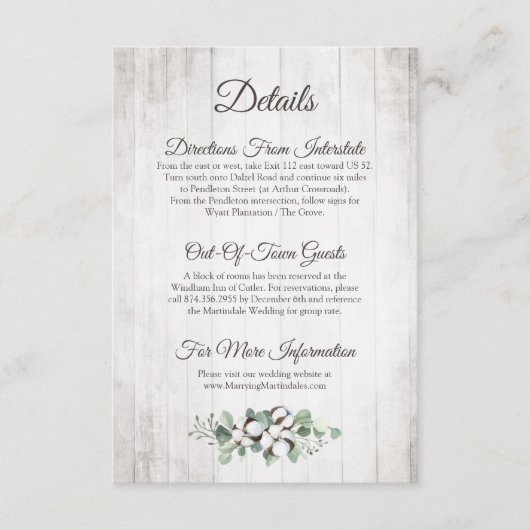 南素朴綿の結婚詳細 エンクロージャーカード (正面)