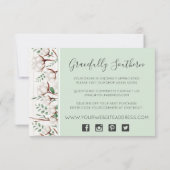 南素朴綿の花の木に感謝 サンキューカード (裏面)