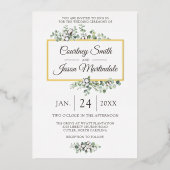 南素朴綿ボルボタニッ結婚クス 箔招待状 (正面)