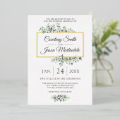 南素朴綿ボルボタニッ結婚クス 箔招待状 (立ち正面)