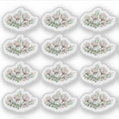 南素朴綿花の緑の葉 シール (正面)