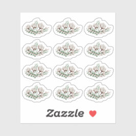 南素朴綿花の緑の葉 シール