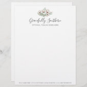 南素朴綿花緑の葉のロゴ レターヘッド (正面/裏面)