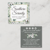 南素朴綿・植物系ソーシャルメディア スクエア名刺 (正面/裏面)