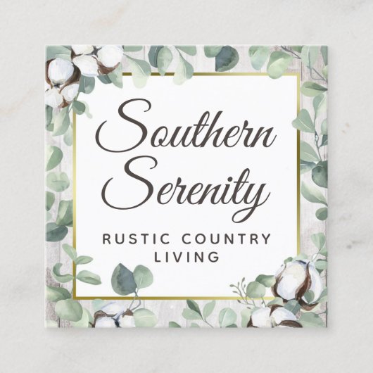 南素朴綿・植物系ソーシャルメディア スクエア名刺 (正面)