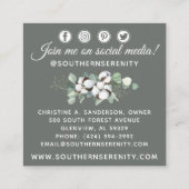 南素朴綿・植物系ソーシャルメディア スクエア名刺 (裏面)