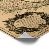 南統一された州と中米地図 ポスター (角)