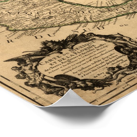 南統一された州と中米地図 ポスター (角)