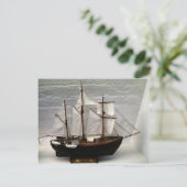 南線が使用する船「フラム」の模型 ポストカード (スタンド正面)