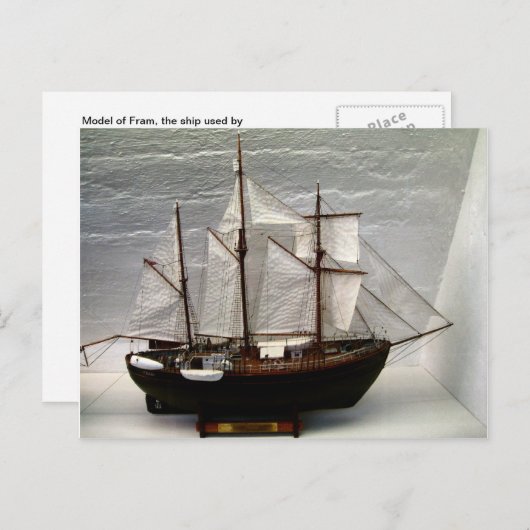 南線が使用する船「フラム」の模型 ポストカード (正面/裏面)