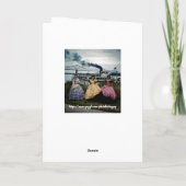 南美女の女性の蒸気船の舟の誕生日 カード (裏面)