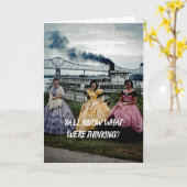 南美女の女性の蒸気船の舟の誕生日 カード (黄色い花)