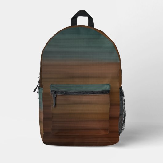 南色彩の鮮やか南砂漠木フェイク材 プリントバックパック (正面)