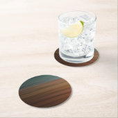 南色彩の鮮やか南砂漠木フェイク材 ラウンドペーパーコースター (インサイチュ)