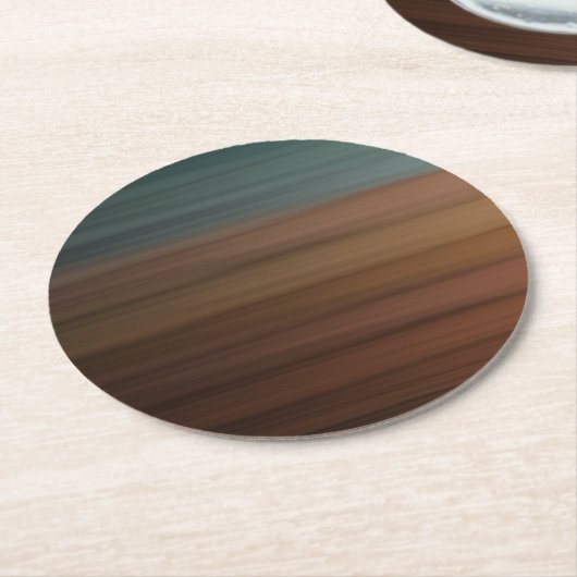 南色彩の鮮やか南砂漠木フェイク材 ラウンドペーパーコースター (アングル)
