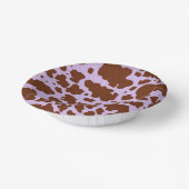 南薄紫紫と茶色の牛の皮膚プリント ペーパーボウル (傾斜あり)