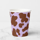 南薄紫紫と茶色の牛の皮膚プリント 紙コップ (裏面)