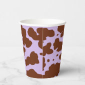 南薄紫紫と茶色の牛の皮膚プリント 紙コップ (右)