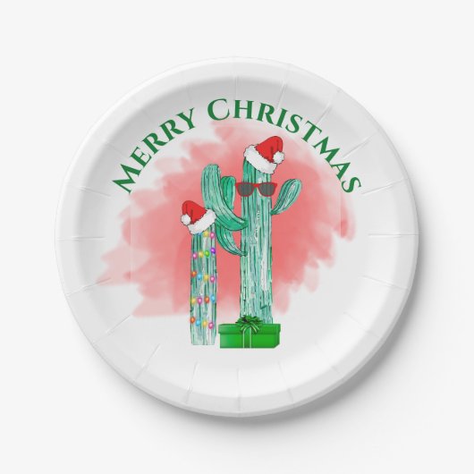 南西おもしろいサボスサングラスクリスマス ペーパープレート (正面)