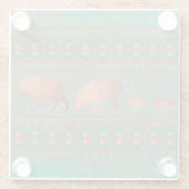 南西おもしろいジャベリーナファミリーコッパーティール(緑がかった色) ガラスコースター (裏面)