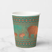 南西おもしろいジャベリーナファミリーコッパーティール（緑がかった色） 紙コップ (正面)