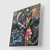 南西お洒落コヨーテパーソナライズされた動物 スクエア壁時計 (傾斜)