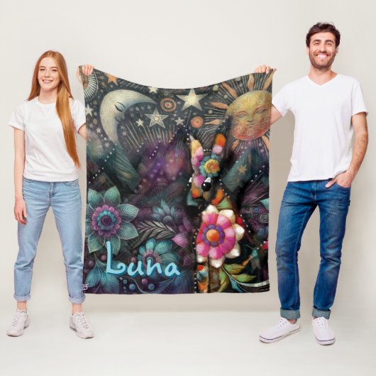 南西お洒落コヨーテパーソナライズされた動物 フリースブランケット (インサイチュ)