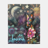 南西お洒落コヨーテパーソナライズされた動物 フリースブランケット (正面)