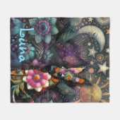 南西お洒落コヨーテパーソナライズされた動物 フリースブランケット (正面(横))