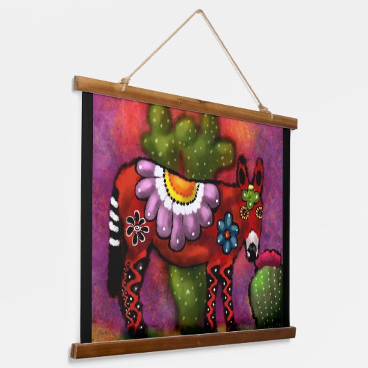 南西お洒落ドンキー&バードレッドグリーン 吊り下げ型タペストリー (傾斜あり)