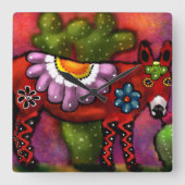 南西お洒落フローラタラベラ – スタイルドンキー スクエア壁時計 (正面)