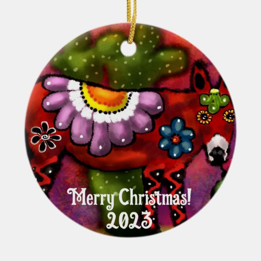 南西お洒落フローラタラベラ – スタイルドンキー セラミックオーナメント (正面)