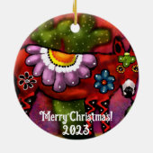 南西お洒落フローラタラベラ – スタイルドンキー セラミックオーナメント (裏面)