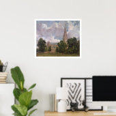 南西からのサリスベリー大聖堂 ポスター (ホームオフィス)