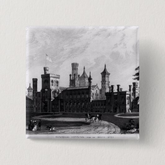 南西からのスミソニアン研究所 缶バッジ (正面)