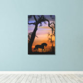 南西かわいらしの日の出の国馬 キャンバスプリント (インサイチュ (ウッドフロア))