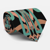 南西さびターコイズ線スケッチパターン ネクタイ (ロール)