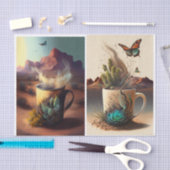 南西のビベス、コーヒーとサボテン 薄葉紙 (クラフト)