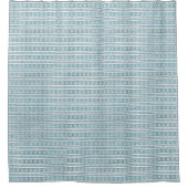 南西の冬の雪と松の木の青 シャワーカーテン (正面)