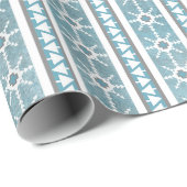 南西の冬の雪と松の木の青 ラッピングペーパー (ロールコーナー)